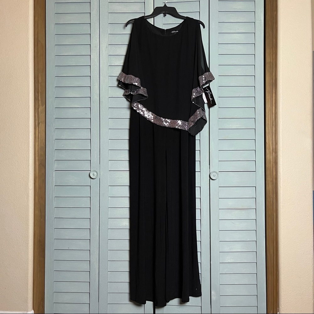 Prelude Embellished Cape-Overlay Jumpsuit